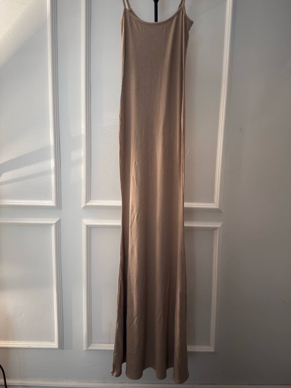 Pcheebum Fitted Beige Ribbed Maxi Dress